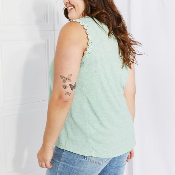 Petal Dew Birdsong Full Size Lace Trim Tank - Picture 8 of 9